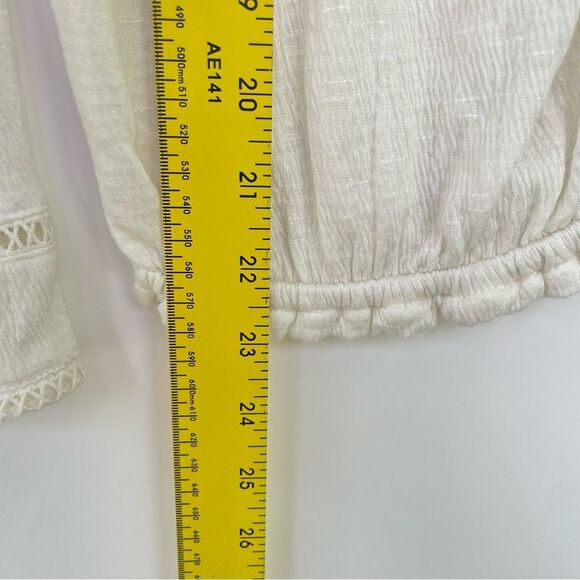 American Rag Bell-Sleeve Crochet-Trim Peasant Cream Women's S Minimalist - Picture 11 of 11